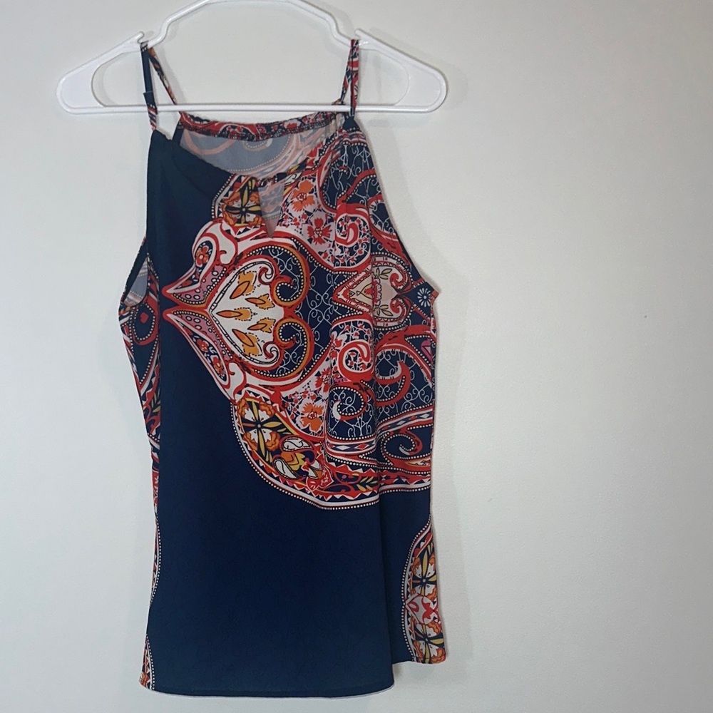 Paisley Print Sleeveless Top